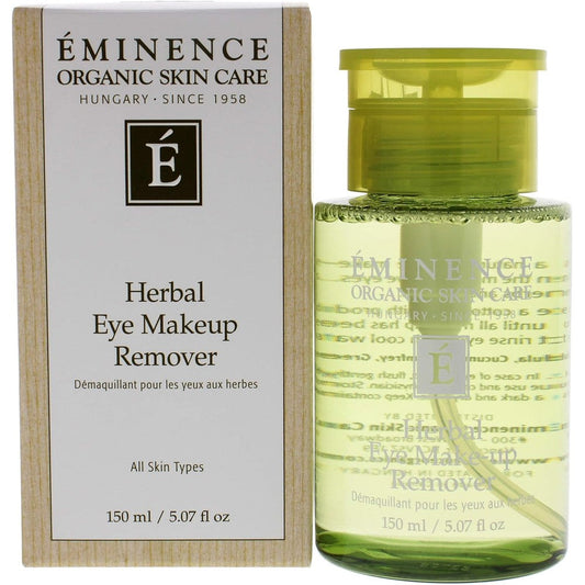 Eminence Herbal Eye Make Up Remover 5.07 Ounce bottle front view showing the liquid botanical cleanser.