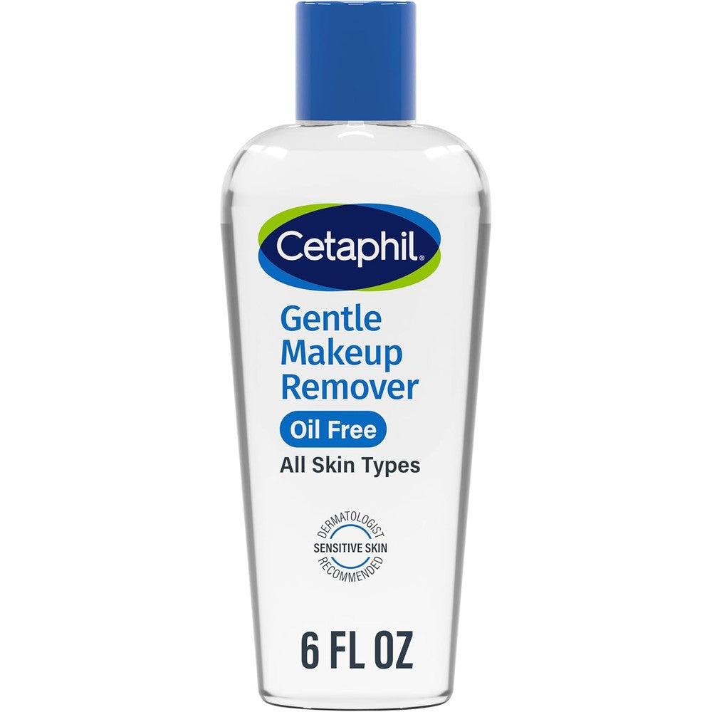 Cetaphil Gentle Waterproof Makeup Remover 6.0 Fluid Ounce front view bottle for sensitive skin care