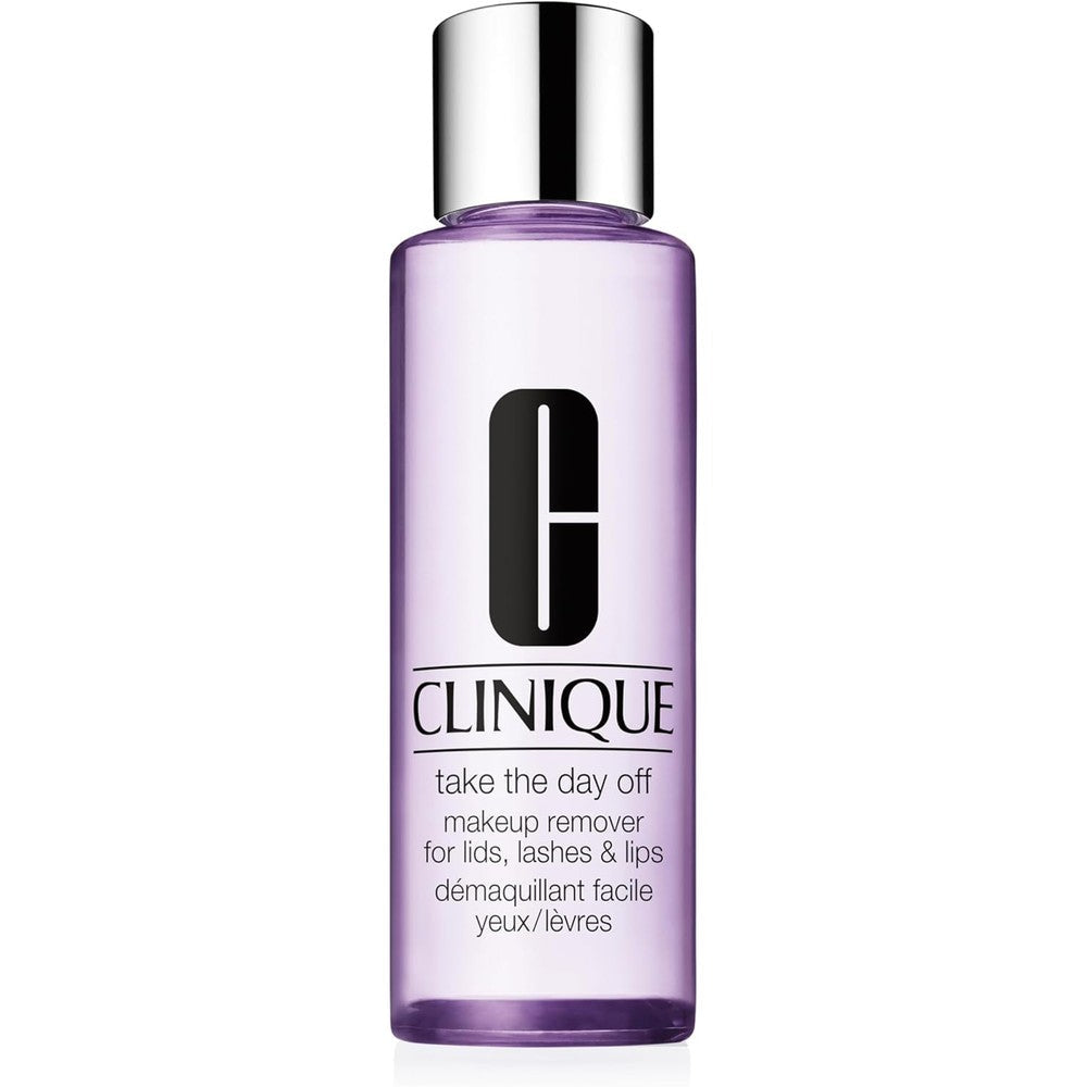 Clinique Take The Day Off Liquid Makeup Remover front view bottle for waterproof makeup removal