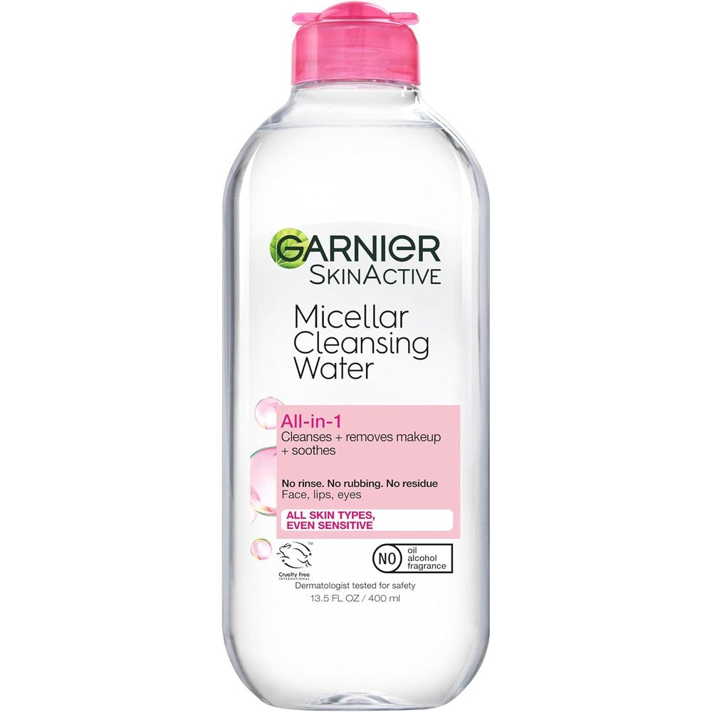 Garnier Micellar Water hydrating facial cleanser front view for sensitive skin care