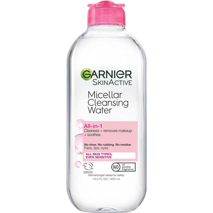 Garnier Micellar Water hydrating facial cleanser front view for sensitive skin care