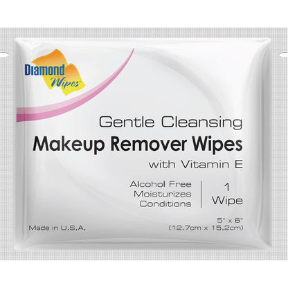 Diamond Wipes gentle makeup remover face wipes pack of 50 front view