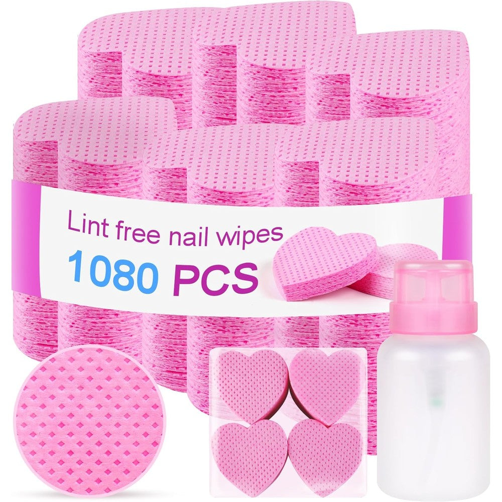Qiqibaobao 1080 pieces lint free nail wipes set front view