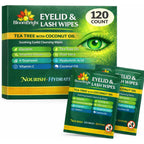 Noveha Tea Tree Oil Eyelid and Lash Wipes front view 120 count