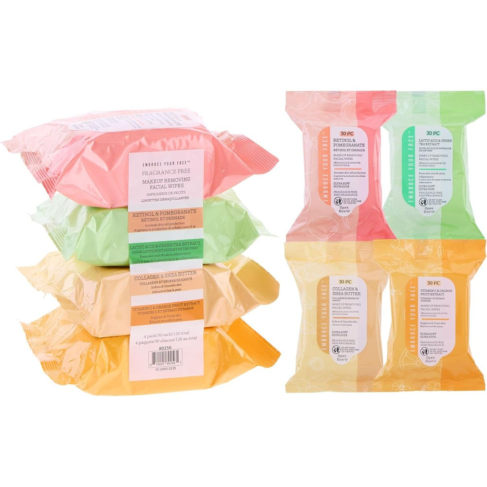 Glan Expressions Makeup Removing Facial Wipes 4-Pack front view set