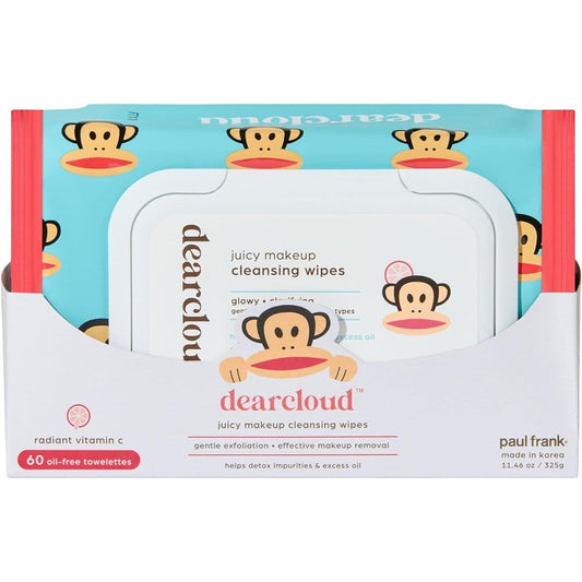 Dearcloud Paul Frank Juicy Makeup Cleansing Wipes With Vitamin C And Aloe Vera Makeup Remover Towelettes 60 Count - Image 1