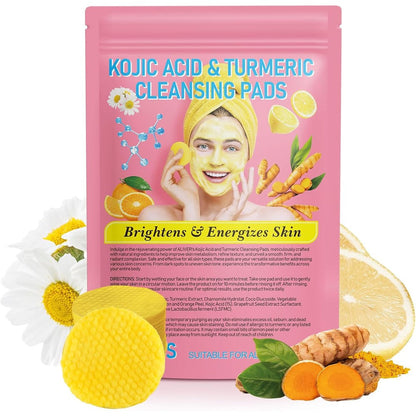 Aliver Turmeric And Kojic Acid Cleansing Pads front view packaging for dark spots reduction