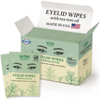 Dr. Tom's Blends tea tree oil eyelid and lash wipes box front view
