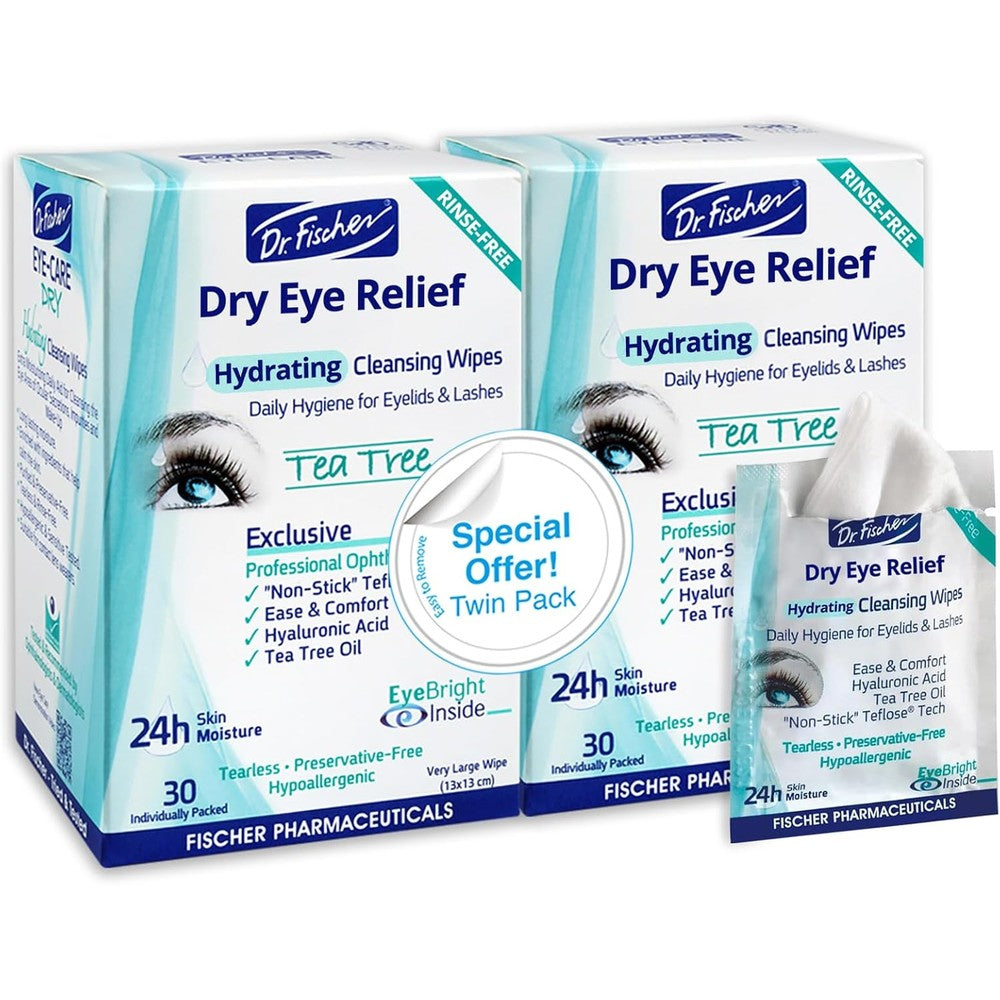 Dr. Fischer Tea Tree Eyelid Wipes front packaging box view