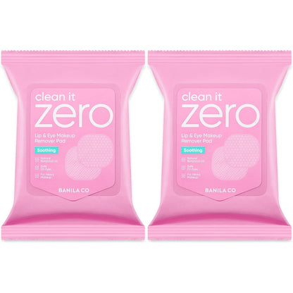 Banila Co Clean It Zero Lip and Eye Remover Pads front view packaging