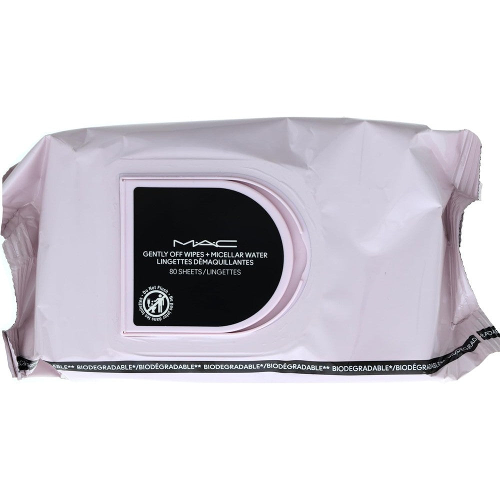 MAC Gently Off Wipes Plus Micellar Water front view packaging