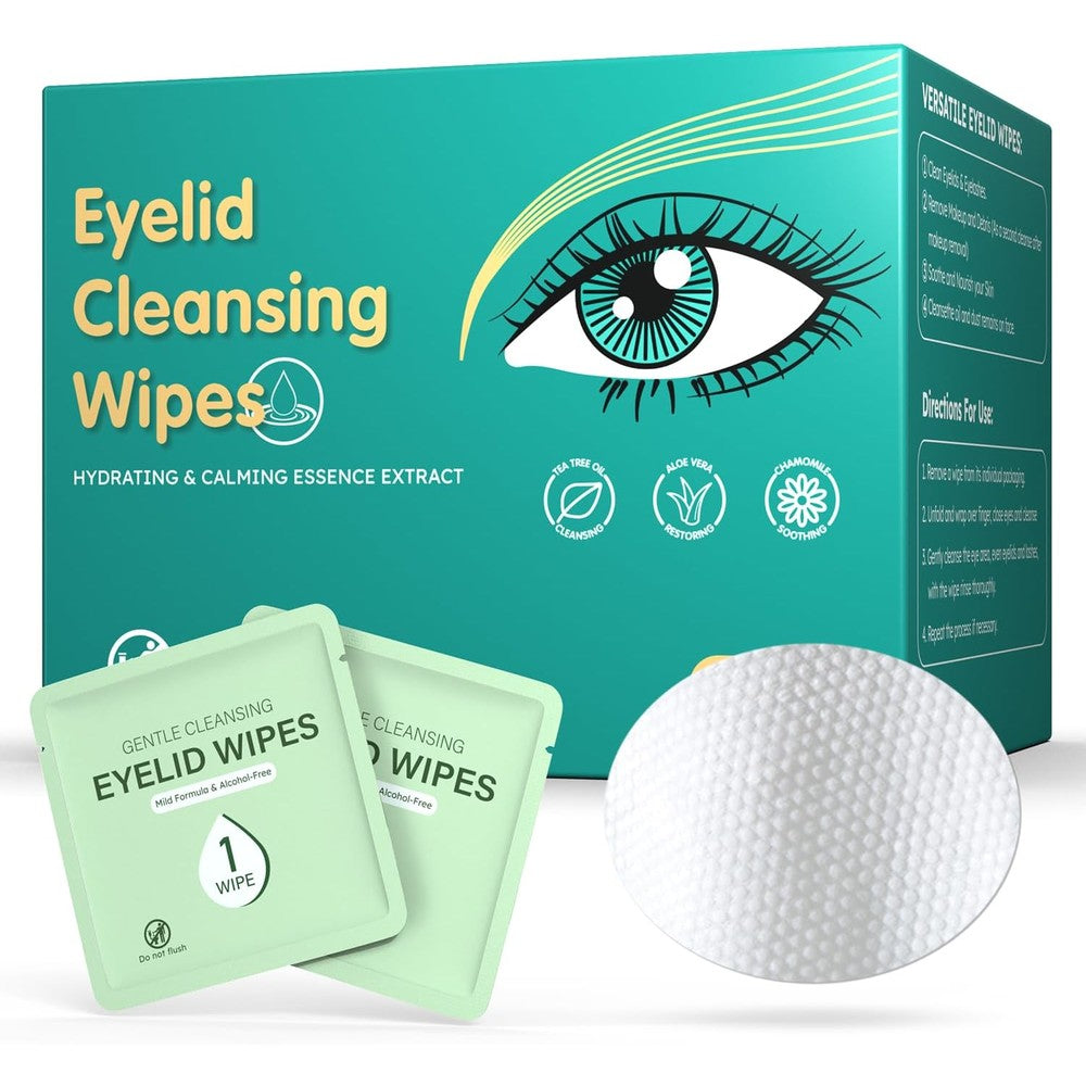 ProCIV Tea Tree Oil Eyelid Wipes front view for dry eye relief