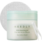 NEEDLY Mild Cleansing Pad front view container with minimalist design and mint green lid