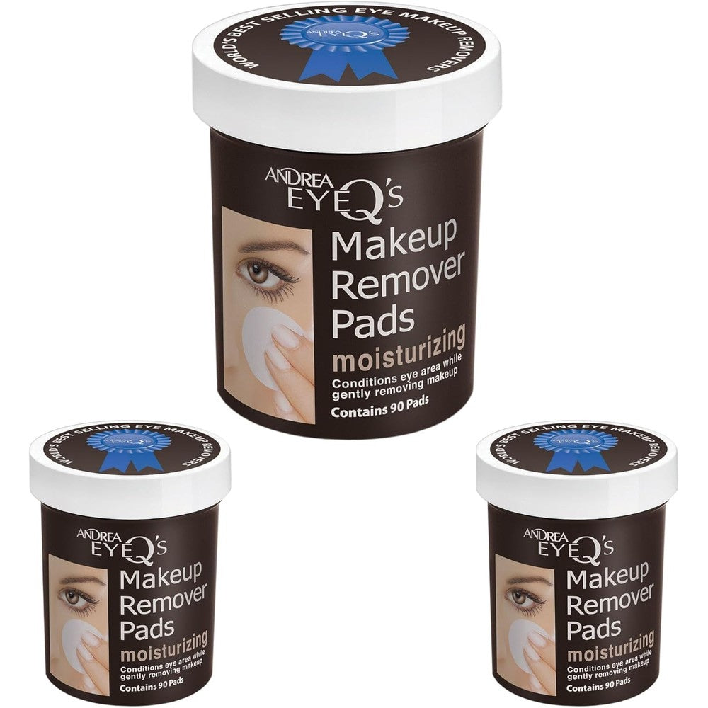 Andrea Eye Q's Moisturizing Eye Makeup Remover Pads front view packaging jar