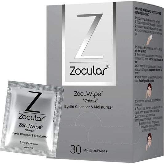 Zocular Zocuwipe Eyelid Cleansing Pads front packaging view