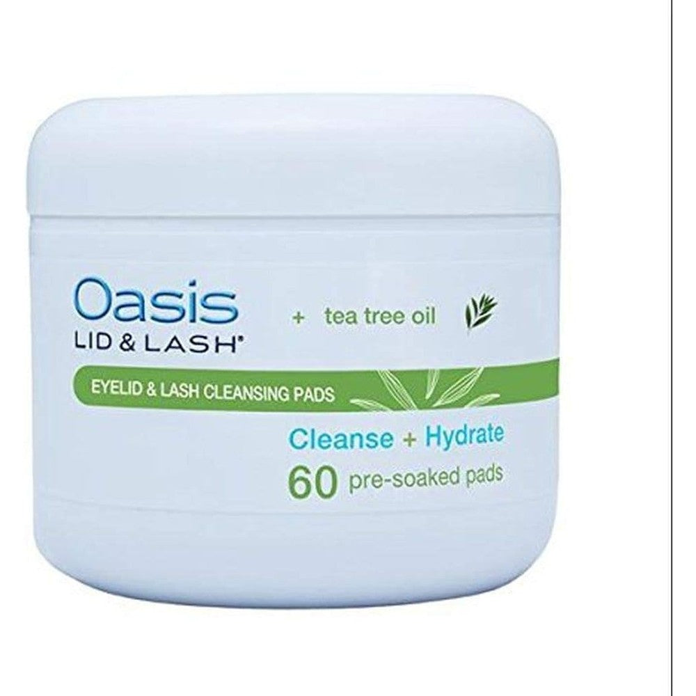 Oasis Medical Lid and Lash cleansing pads container front view