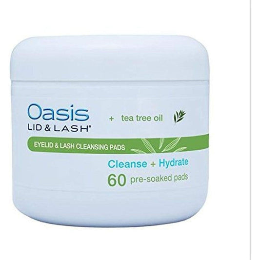 Oasis Medical Lid and Lash cleansing pads container front view
