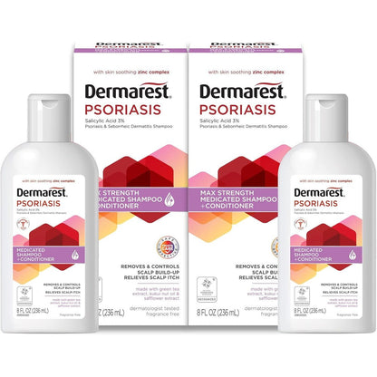 Dermarest Psoriasis Medicated Shampoo And Conditioner With Salicylic Acid And Zinc Complex 8 Fluid Ounce