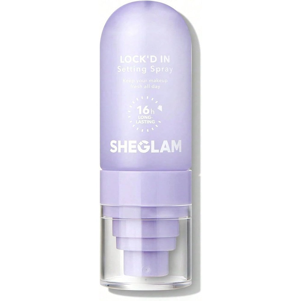 Sheglam Lockd In Setting Spray purple bottle front view