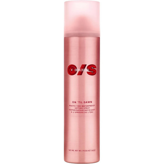 One Size On 'Til Dawn Mattifying Waterproof Setting Spray pink aerosol can front view
