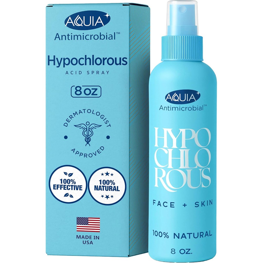Aquia Hypochlorous Acid Spray 8 Fluid Ounces front packaging