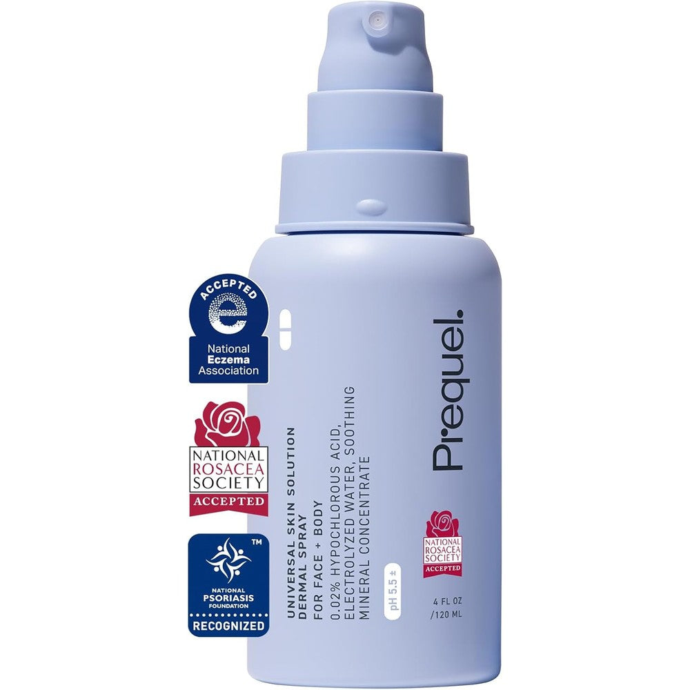 Prequel Skin Universal Skin Solution Hypochlorous Acid Spray bottle front view