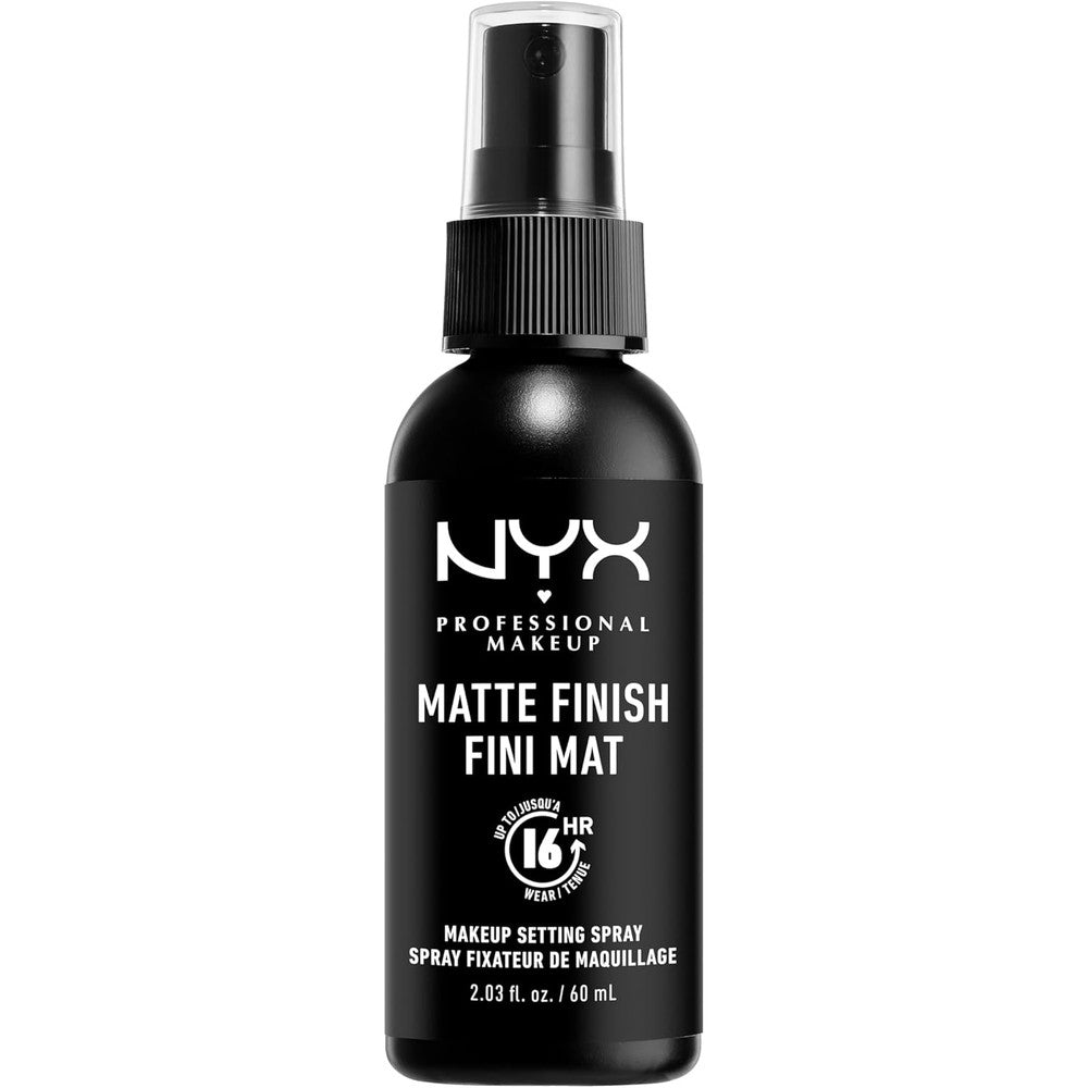 NYX Professional Makeup Setting Spray Matte Finish front view of the sixty milliliter bottle.