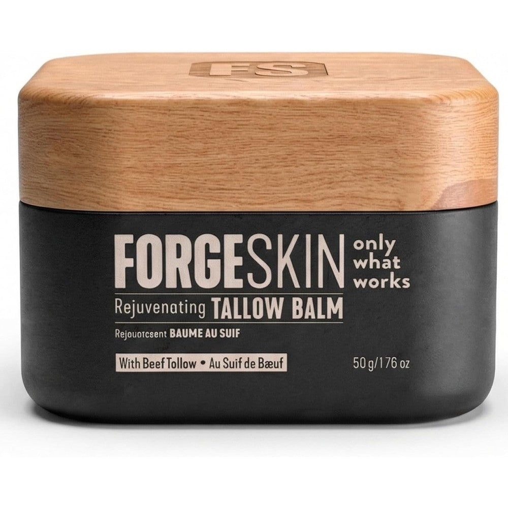 Forge Skin Wrinkle Defense Beef Tallow Balm front view of the premium anti aging facial skincare jar