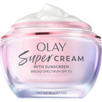 Olay Super Cream with Sunscreen SPF 30 front view jar packaging