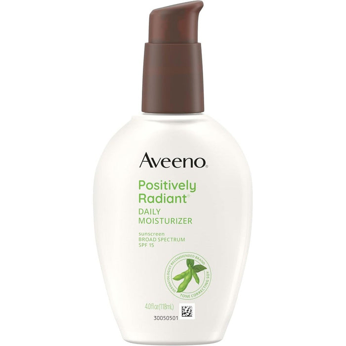Aveeno Positively Radiant Daily Face Moisturizer front view bottle packaging
