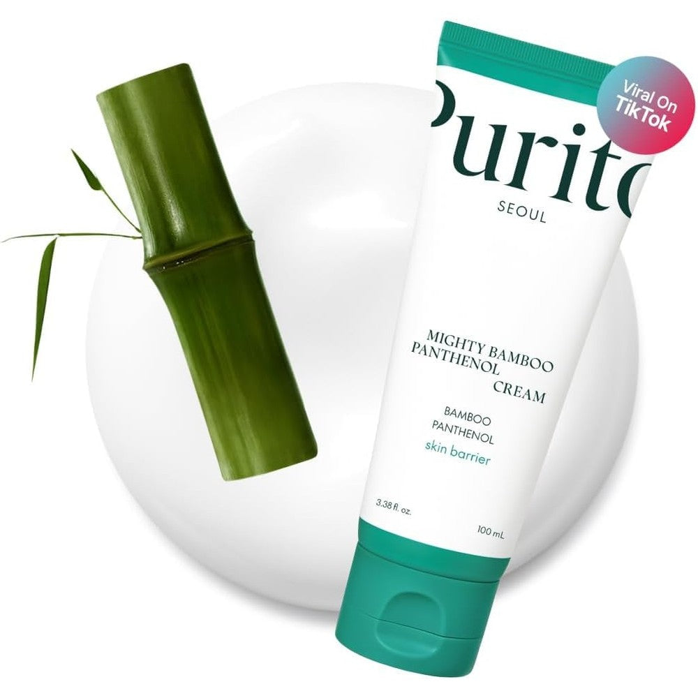Purito Mighty Bamboo Panthenol 10 percent post acne cream front view of 100ml tube