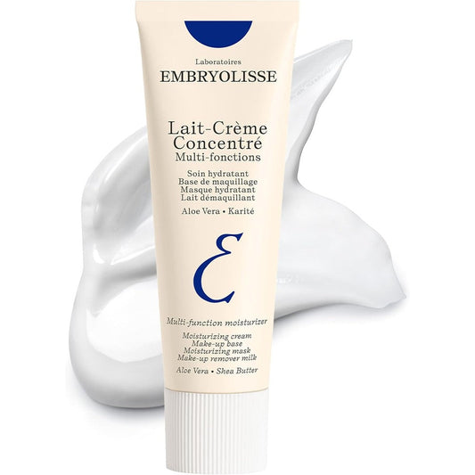 Embryolisse Lait-Crème Concentré 75ml aluminum tube front view showing iconic blue design for hydration moisturizer