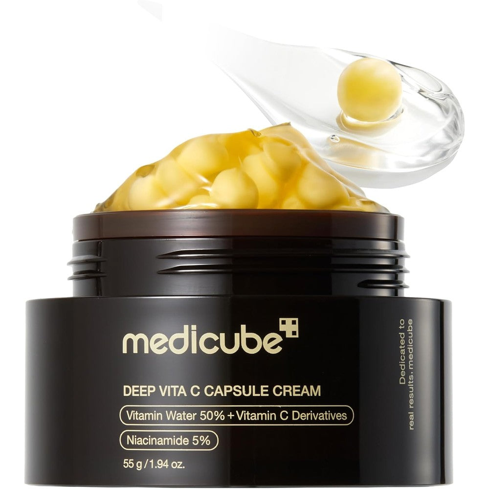 Medicube Deep Vitamin C Golden Boba Capsule Face Moisturizer front view container