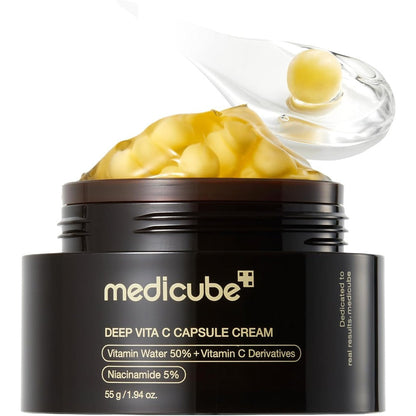 Medicube Deep Vitamin C Golden Boba Capsule Face Moisturizer front view container