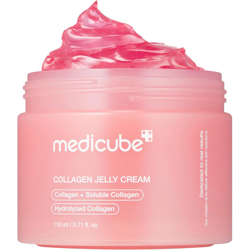 Medicube Collagen Jelly Cream front view of the packaging jar showcasing product details