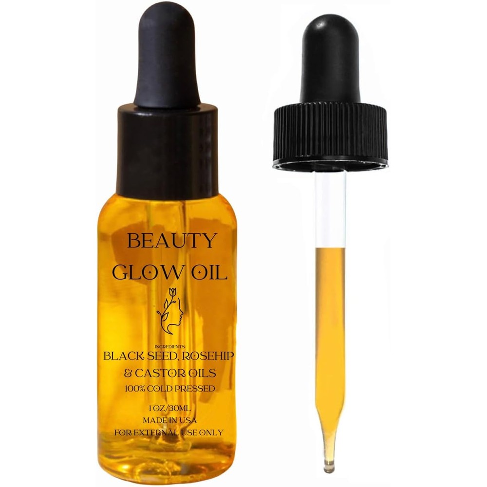 Bad Dog Black Seed Rosehip and Castor Oil face serum front view bottle for anti aging skincare