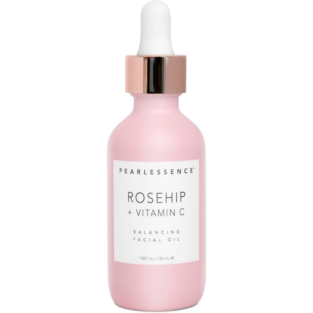 Pearlessence Rosehip and Vitamin C Balancing Facial Oil front view bottle for skin brightening