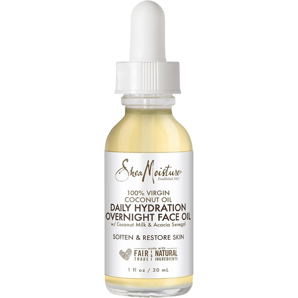 SheaMoisture Overnight Face Oil front view packaging bottle for daily hydration