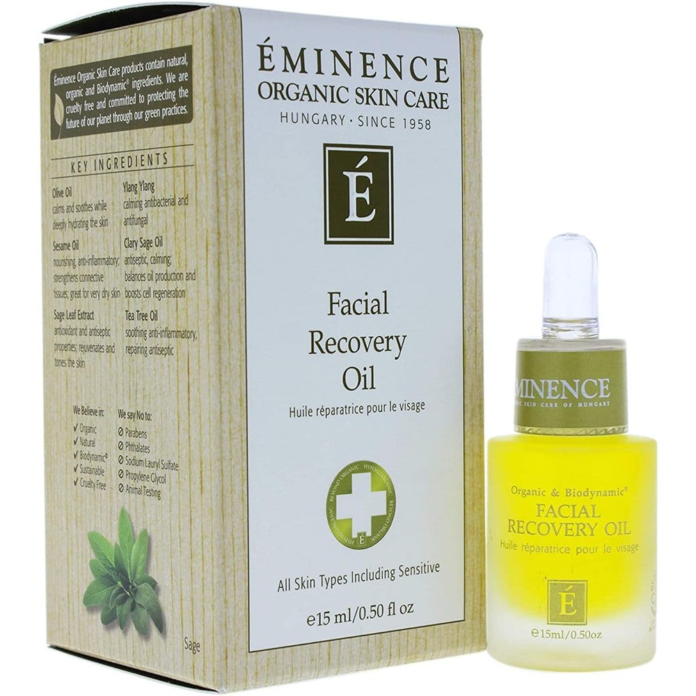 Eminence Organic Skin Care Facial Recovery Oil front view luxury anti aging treatment