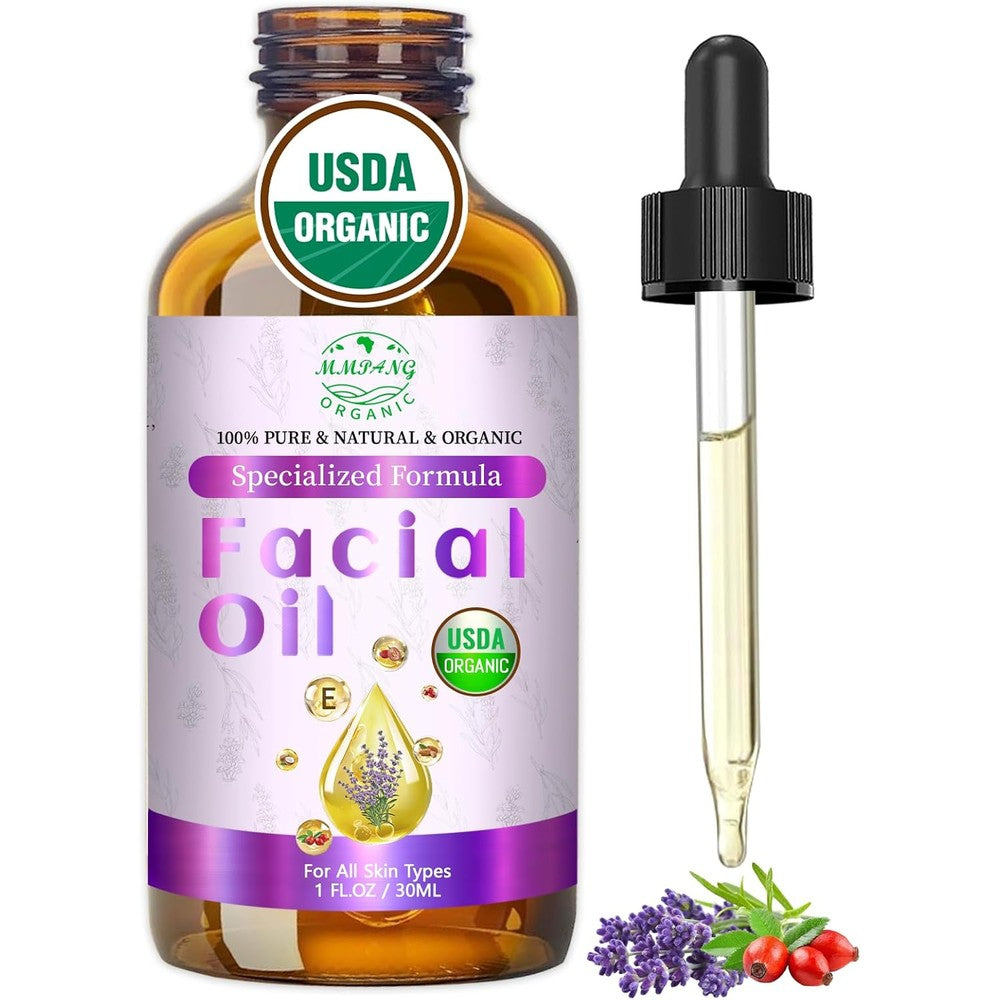 MMPANG Organic Face Oil front view of the 30ml bottle showing certified organic anti-aging formula