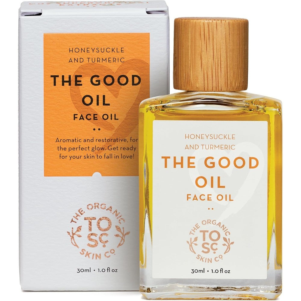 The Organic Skin Co The Good Oil face serum front view bottle for skin brightening