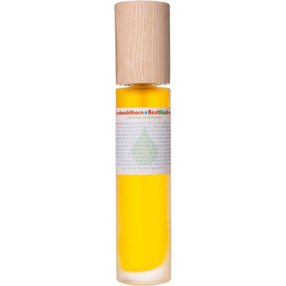 Living Libations Best Skin Ever Seabuckthorn facial oil cleanser front view