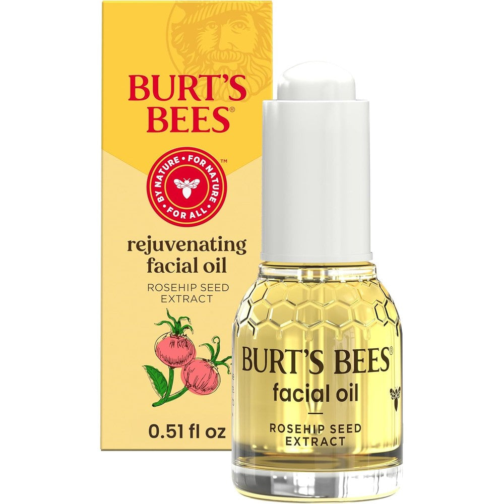 Burt's Bees Complete Nourishment Facial Oil front view bottle for anti aging skincare