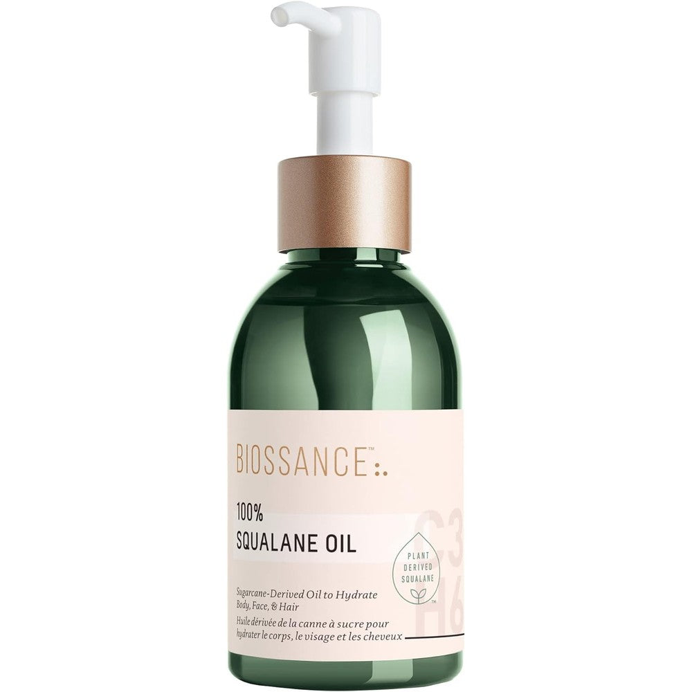 Biossance 100 Percent Squalane Oil front view bottle for weightless facial hydration