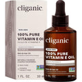 Cliganic Vitamin E Oil front view of glass dropper bottle and box packaging