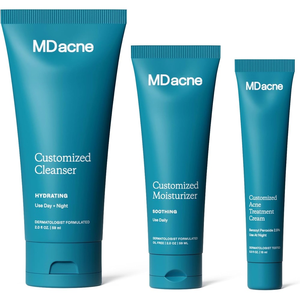 MDacne 3 Step Face Acne Treatment Kit front view packaging