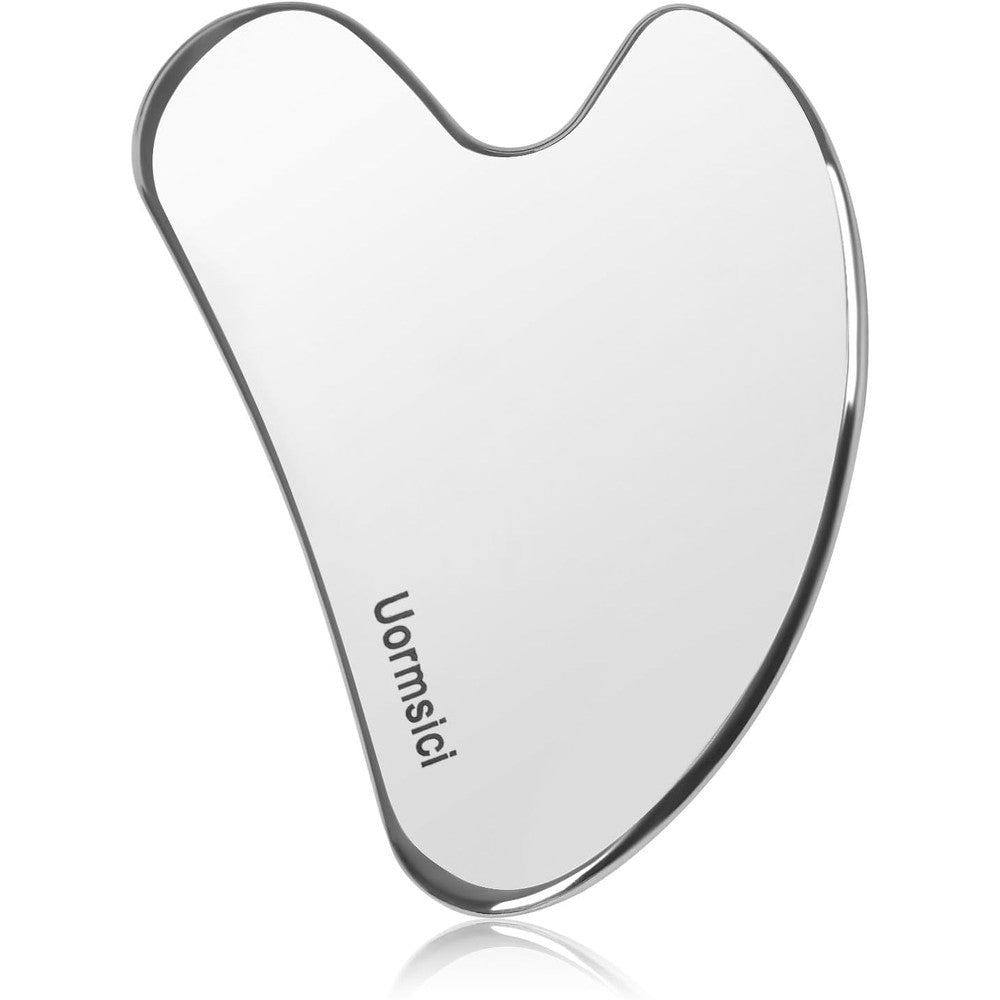 Uormsici metal gua sha facial tool front view premium stainless steel massager
