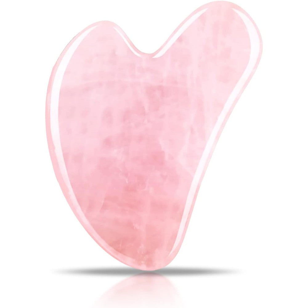 ROISOOT Rose Quartz Gua Sha facial sculpting tool front view