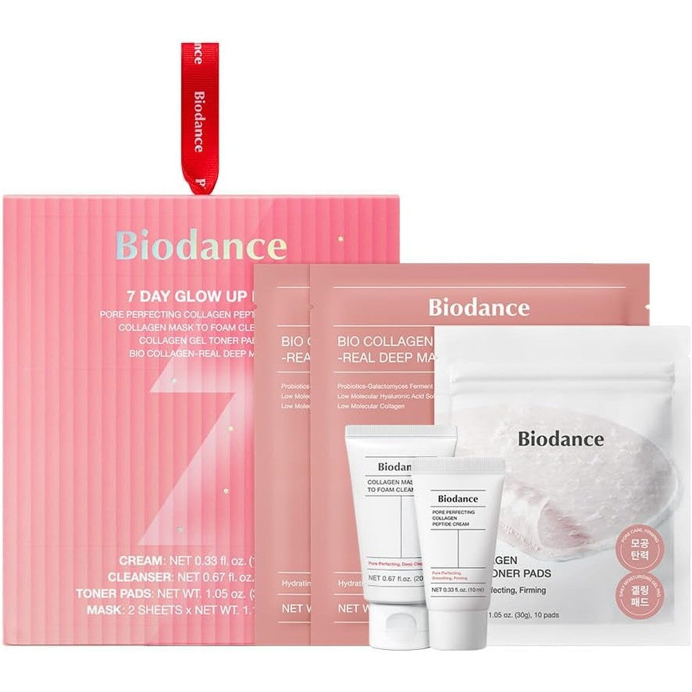 Biodance 7 Day Glow Up Kit front packaging displaying the complete glass skin routine set.