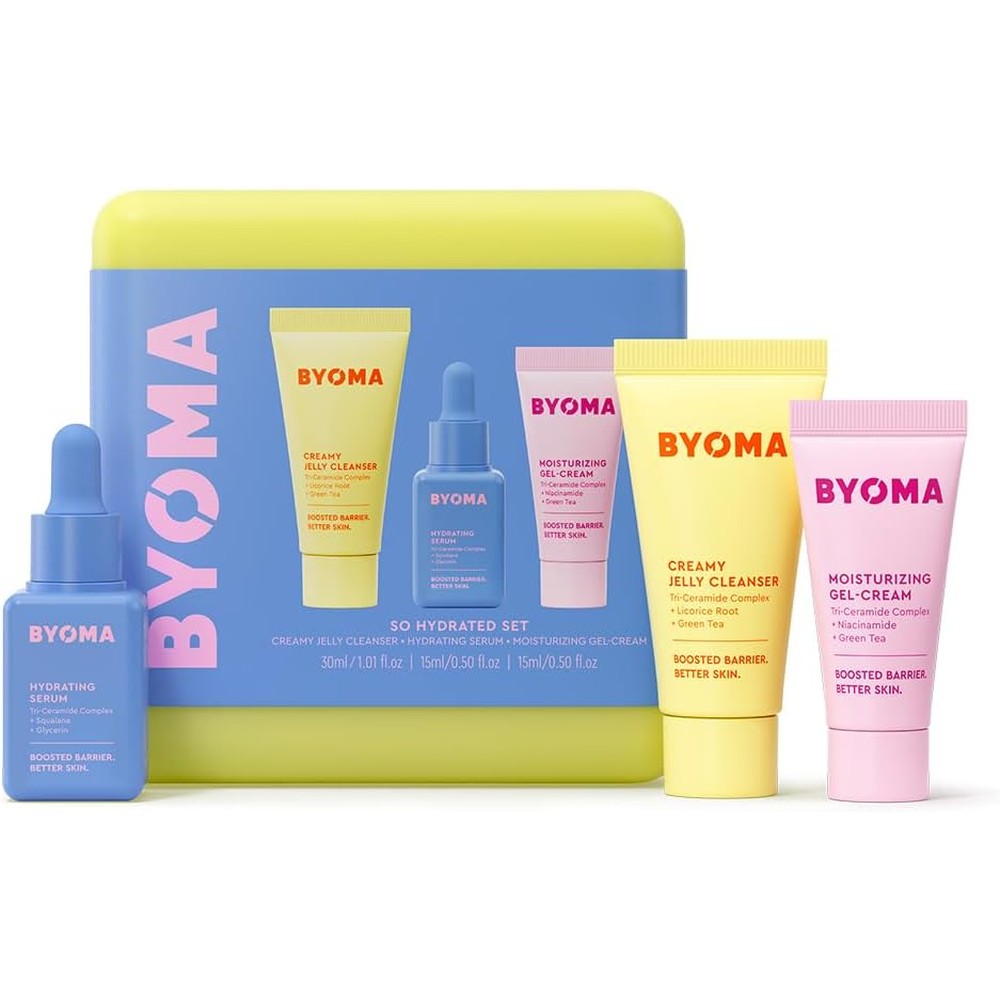 Byoma So Hydrating Set 3-piece skincare collection front view